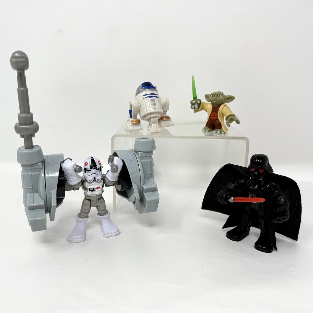 Star Wars Galactic Heroes Darth Vader R2-D2 Yoda AT-AT Driver Figures Lot 4